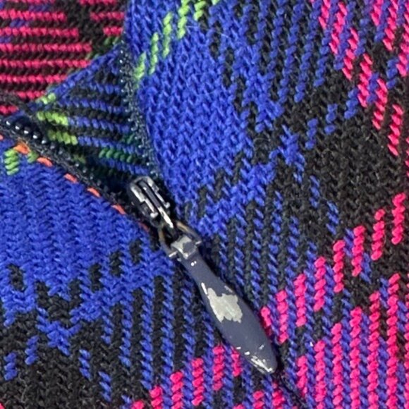 Vintage Talbots Plaid Wool Skirt size 12P 12 Petite Fuchsia Magenta Green Blue - Picture 15 of 16